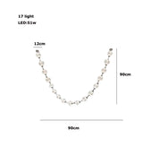 2026 Trendy Pearl Necklace Design LED Dimmable Chandelier Balls Staircase 6 m Long Suspension Luminaire Lampen For Living Room