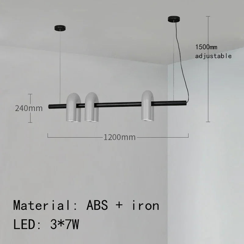Nordic Creative U Shaped Pendant Light Restaurant Living Room Bedroom Personalized Minimalist Led Designer Decorative Chandelier