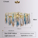 2025 Modern Gold Crystal Chandelier Living Room High Ceiling Luxury Big Lustres Aluminium Crystal Tree Branch Chandelier Lights