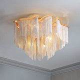 Modern Led Tassels Chain Ceiling Chandelier Aluminum Luxury Chain Ceiling Light Living Room Bedroom Kitchen Villa Decor