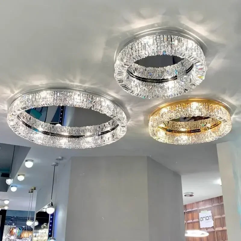 Luxury Crystal Bedroom LED Ceiling Lamp Simple Nordic Restaurant Living Room Kitchen Hotel Chandelier Modern Home Decor Lighting
