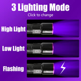 395NM UV Flashlight Rechargeable Ultraviolet Torch Pet Urine Scorpion Detector UV Lamp Anti-counterfeiting Bill Seal Detector