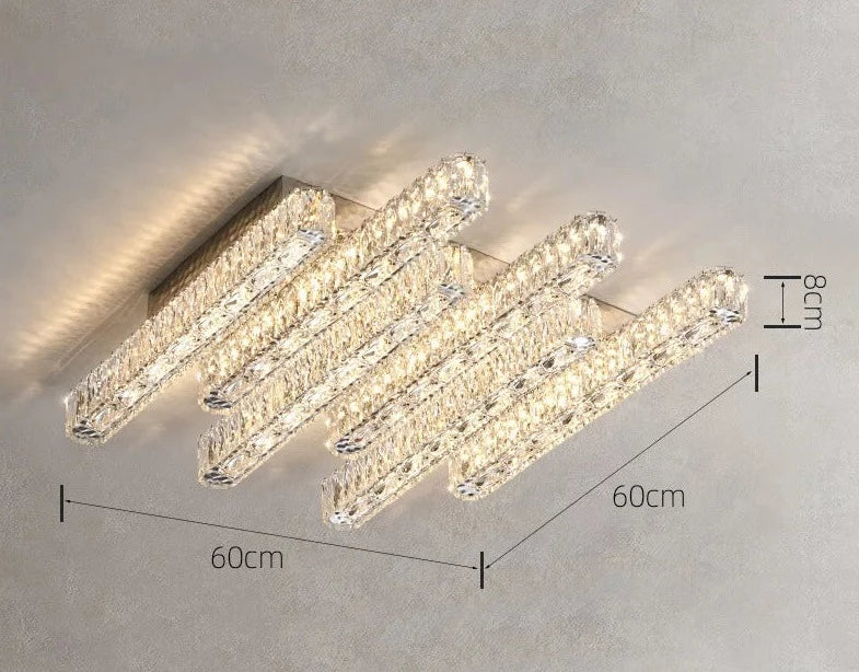 Modern Foyer Luxury 3 Dimmable Ceiling Chandelier Light Lustre K9 Crystal Liner Ceiling Lamp Indoor Lighting Decors Led Luminaire