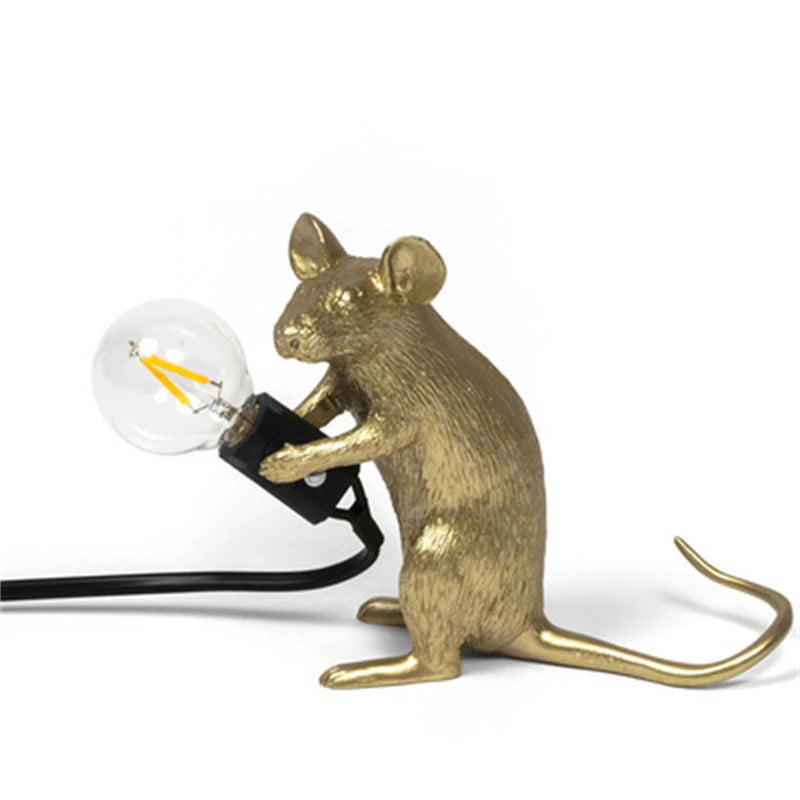 Modern Resin Animal Table Lamp - Mouse, Cat & Squirrel LED Night Light