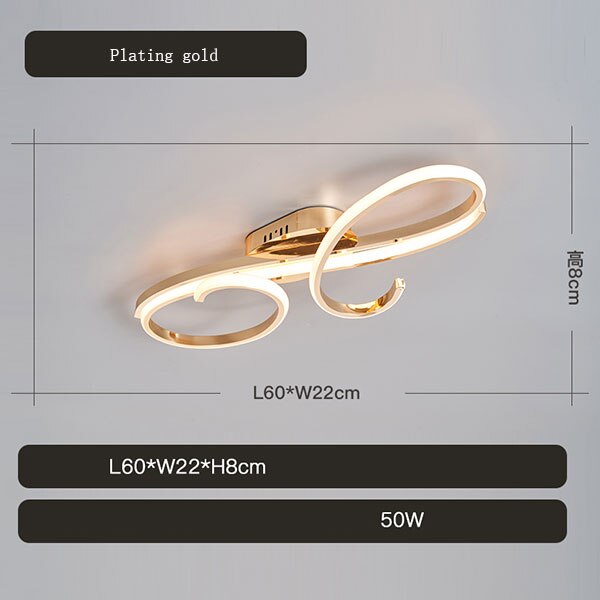 Gold/Chrome Plated Modern led Ceiling Chandelier for Living Dining Room Bedroom Study Apartment Hanging Ceiling Lamp Fixtures
