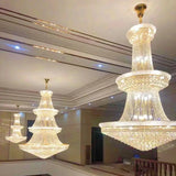 Luxury Crystal Chandeliers Villa Attic Stairs Lighting Lustre Decorate Indoor Living Room Loft Ceiling Pendant Lights Fixtures