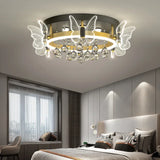 Cartoon Children's Room Light Crystal Ceiling Light New Butterfly Chandelier Girl's Room Balloon Light LED Bedroom Light