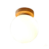 White Glass Ball Modern LED Ceiling Lamp Living Room Wooden Pedestal Hanging Ceiling Lights Home Lighting Decor Kitchen Fixtures