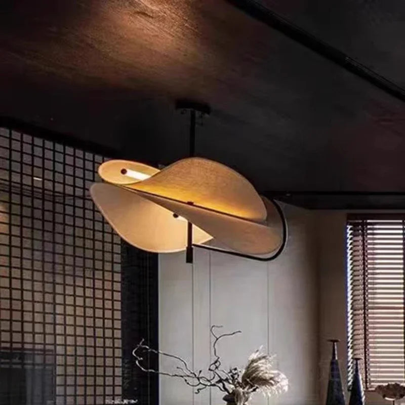 Nordic Fabric Pendant Light - Modern Textile Ceiling Chandelier Fixture for Living Room, Dining Room, Bedroom & B&B Decoration