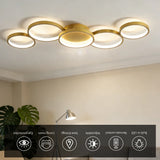Golden LED Ceiling Light 110v 220v 3 Colors Dimming Modern Creativity Remote Control Living Room Bedroom Aluminum Lamp