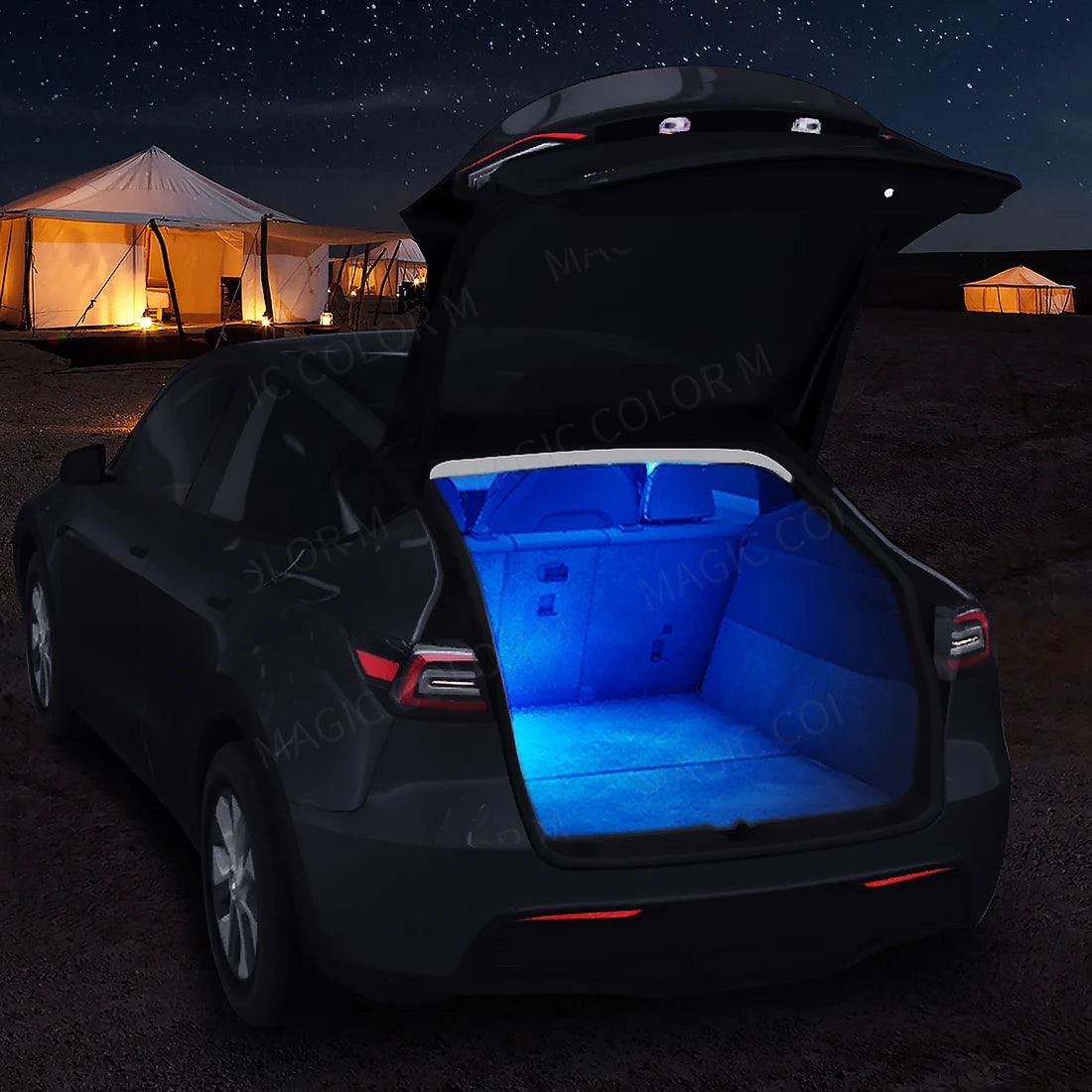 RGB APP Footwell Lights For Tesla Model 3 Y S X LED Atmosphere Interior Floor Door Puddle Trunk Decorative Lamps Car Accessories