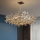 Luxury Chrome LED Crystal Chandelier - Modern Ceiling Pendant Light Fixture