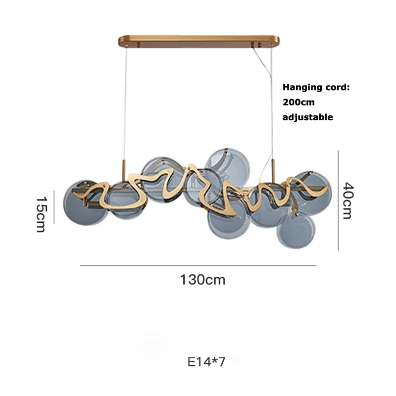 Modern Internet Celebrity Living Room Art Pendant Light Luxury Minimalist Glass Lamp Bedroom Dining Room Long Pendant Light