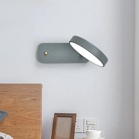 Nordic Macaron Wall Sconce Rotatable With Switch TV Background Wall Lights Modern Bedroom Bedside Aisle Home Reading Wall Lamps