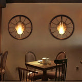 Retro Wheel Wall Light - Vintage Industrial Accent Sconce Lamp for Restaurant, Bar & Cafe