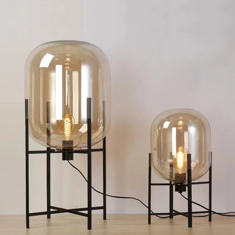 Modern home decors lighting Nordic floor light LED living room standing fixtures study bedroom glass table lamps