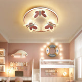Kids ceiling lamp Butterfly Decorative pink ceiling light Study Children Room Kid Salon Creative Lamps Indoor girl bedroom lamp