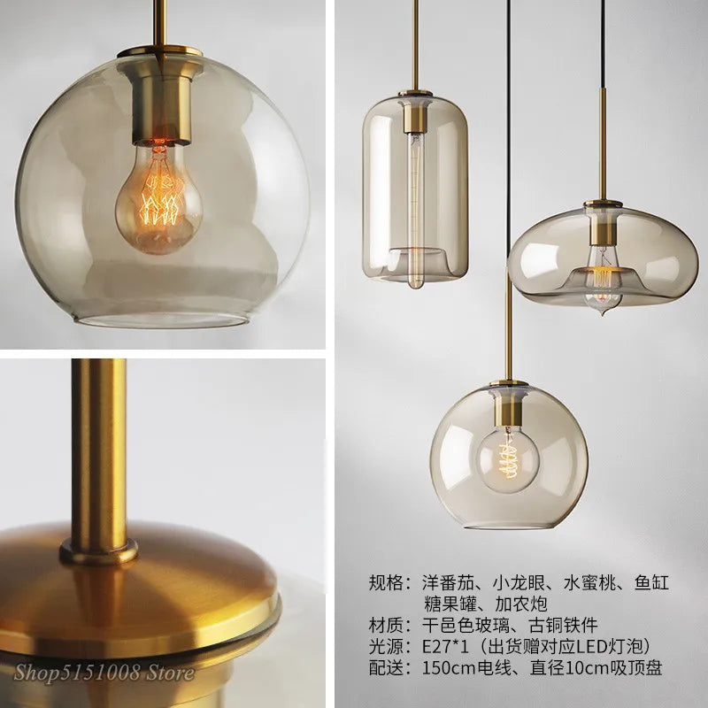 Nordic Glass Pendant Light Modern living room Kitchen Hanging Lamps Lighting Fixtures LED Lamp Home Decor Suspension Luminaire