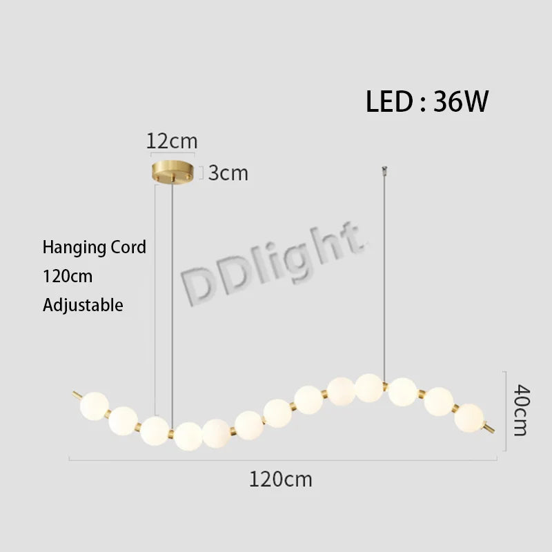 2025 Modern Magic Bean LED Ceiling Chandeliers All Copper White Ball Lustres Hanging Lights Home Decor Suspension Light Fixtures