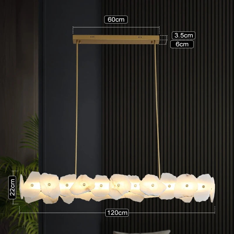 Modern Natural Marble LED Pendant Light - Luxury Stone Ceiling Chandelier Lamp Fixture for Dining Table, Living Room & Bathroom