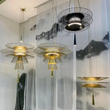 Modern Flying Saucer Hanging Lamps for Ceiling Luxury Metal Pendant Lights Restaurant INS LED Chandelier Loft Home Decorations