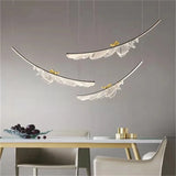 Modern Creative Feather Bird Acrylic Pendant Lamp Restaurant Living Room Hotel Lobby Led Chandelier Art Home Decoration Lighting