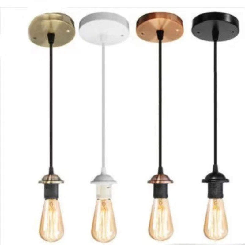 Vintage E27 Screw Pendant Light Socket Base - Industrial Loft Hanging Lamp Holder