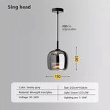 Modern LED Glass Pendant Lights Plating For Living Room Bedroom Restaurant Bar Hotel Indoor Warm Light Decorative LED Lighting