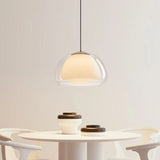 Creative Jelly Pendant Light Nordic Design Restaurant Kitchen Light  Transparent and Milk White Double Layer Glass Chandelier