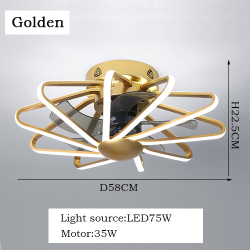LED ceiling fan with Lights remote control home decor ventilator lamp Living room Bedrpoom DC ceiling fan lamp