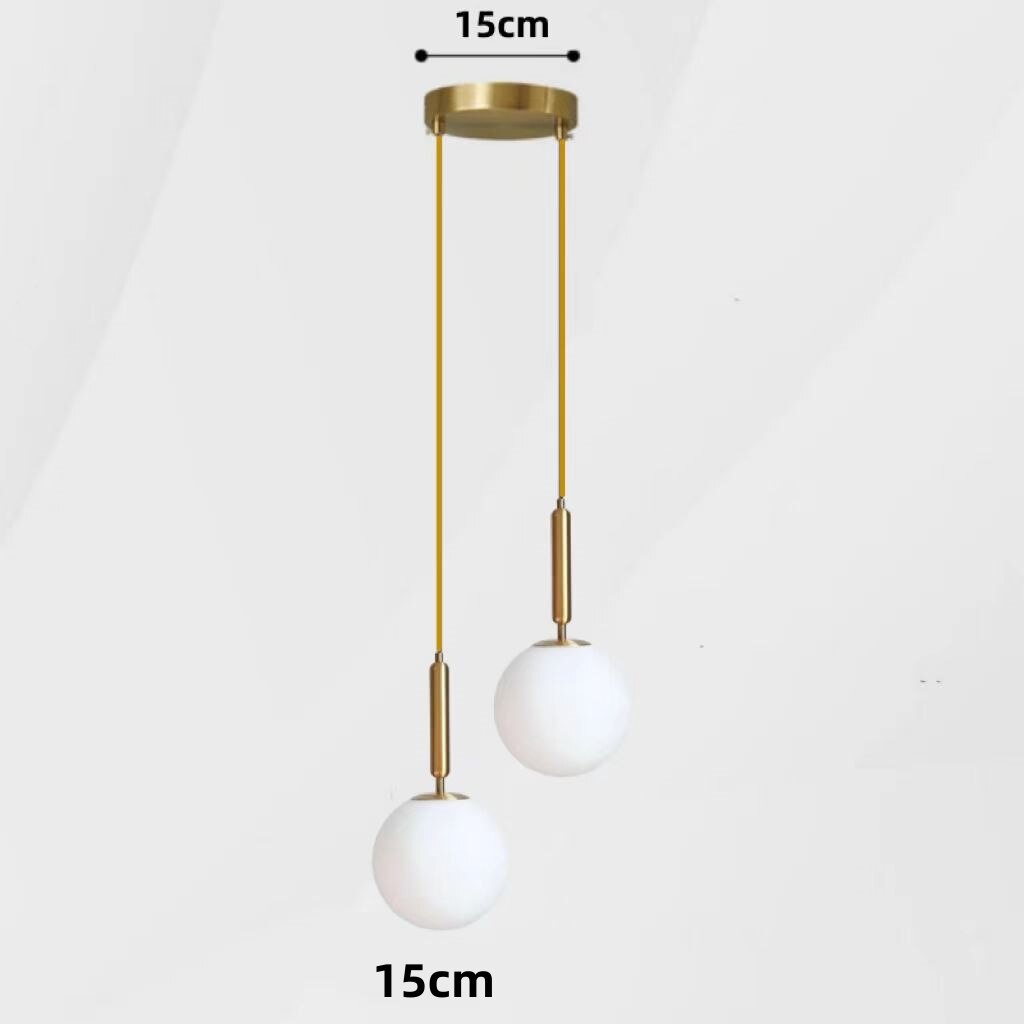 Modern Glass Ball Led Pendant Lamp Fixtures Bedside Gold Indoor Kitchen Hanging Lights Luminaire Dining Room Lighting Decoration