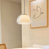 Creative Jelly Pendant Light Nordic Design Restaurant Kitchen Light  Transparent and Milk White Double Layer Glass Chandelier