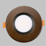 Country Decor Walnut Wooden LED Recessed Downlight (5W 110V-220V) - Solid Wood Ceiling Spotlight Fixture for Living Room, Kitchen & Loft Interior
