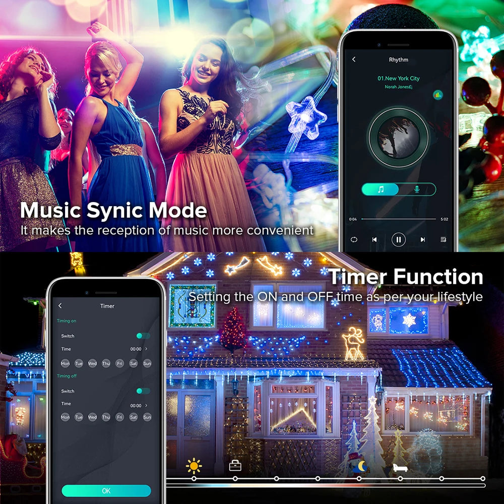 RGB Dream Color USB Christmas Lights - Smart App & Remote Control