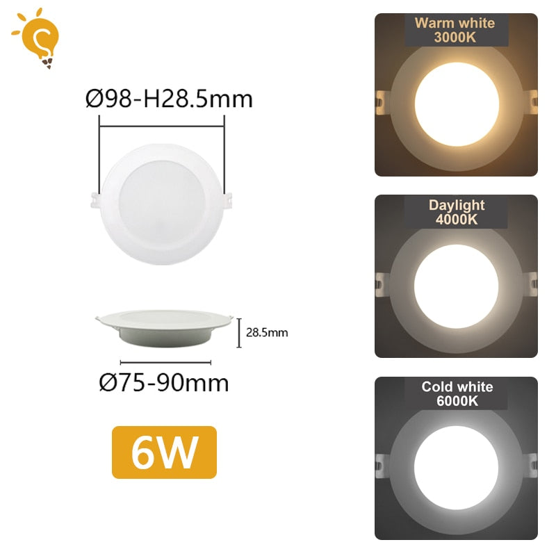 LED Downlight 110V 220V Ceiling Light 17W 20W 24W Recessed Led Down light Round Panel Light Spotlight Indoor Lighting