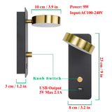 Indoor LED Wall Lamps DC5V USB Charge 110V 220V Dimming Wall Light Bedroom  Stair Study Livingroom Wall Sconce