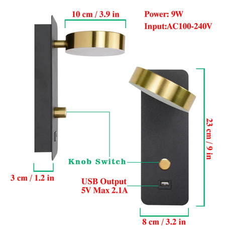 Indoor LED Wall Lamps DC5V USB Charge 110V 220V Dimming Wall Light Bedroom  Stair Study Livingroom Wall Sconce