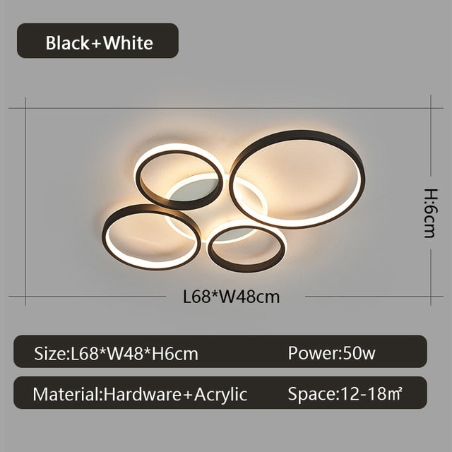 Modern LED Living Dinging Room Bedroom Ceiling Lights Nordic Designer Ring Study Kitchen Indoor Home Decor Lustre Fixtures Lamps