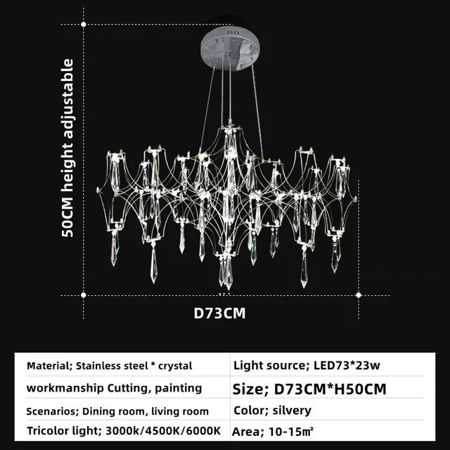 Modern Luxury Crystal Chandelier LED Starry Crystal Chandelier for Villa Parlor Bedroom Living Room Firefly Ceiling Chandeliers