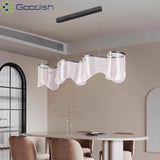 Medieval Bauhaus Luxury Fiberglass Paper Scarf Shape Wedge LED Pendant Light Lustre Lamps for Living Room Decoration Chandeliers