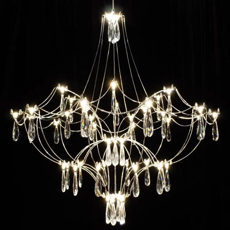 Modern Crystal Led Pendant Lights Living Room Dining Bedroom Hanging Lamp For Ceiling Firefly Lustre Decor Suspension Chandelier