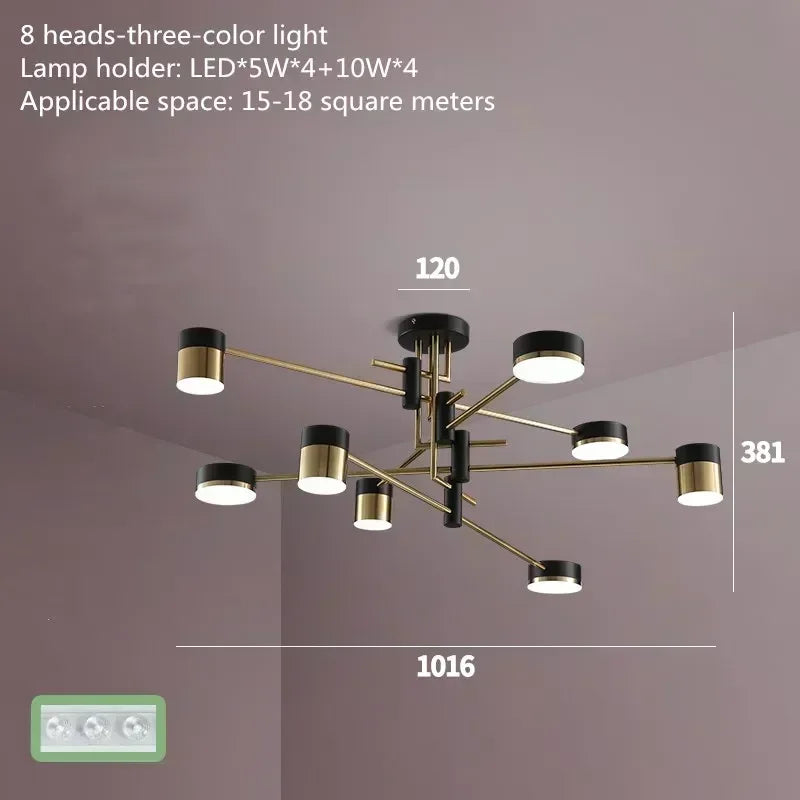 Modern Home Decoration Pendant Light Simple Fashionable Nordic Black Gold Led Lamp Living Room Dining Bedroom Salon Chandeliers