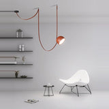 Italy Design Leather LED Pendant Lights Black Orange Lustre Villa Lobby Islands Hanging Lamps Home Decor Factory Outlet Lighting