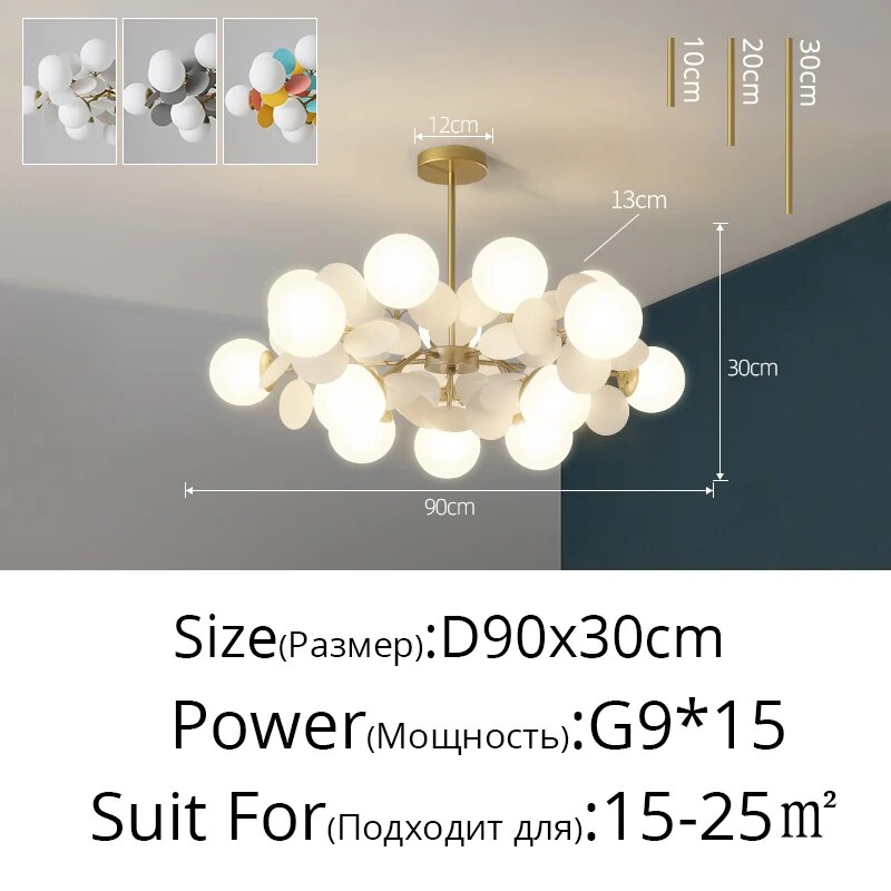 Nordic Kids Bedroom LED Chandelier Light Living Room Hanging Lamp Ceiling Mounted Light For Study Room Bar Aisle Home Decoration