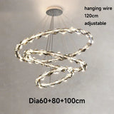 Chrome Modern Crystal Chandelier - Luxury LED Hanging Light for Living Room