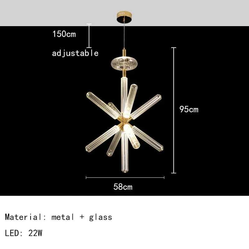 Nordic Luxury Art Glass Chandelier Creative Bar Villa Hotel Clubhouse Restaurant High End Pendant Lamp Home Decor Lighting