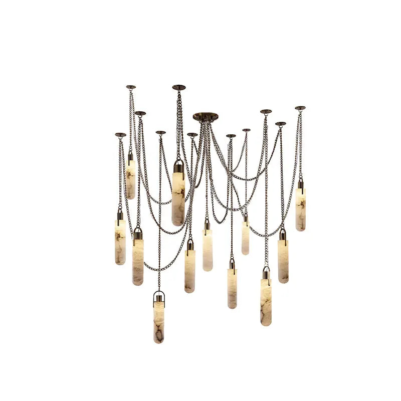 Marble Design Gold Chrome Dimmable LED Hanging Lamps 2026 Chandelier Suspension Luminaire Lampen For Dinning Room