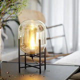 Nordic Minimalist Smoke Gray Glass Led Floor Lamp Designer Bedroom Bedside Table Light High-end Living Room Decoration Lighting