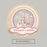 Children's Room Decoration Painting Wall Lamp Girls' Room Hanging Painting New Creative Cartoon Castle Lamp Painting bedroom LED