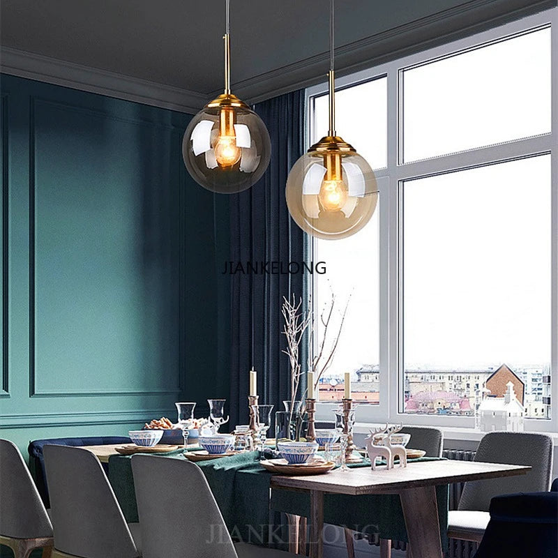 Modern Luxury Glass Chandelier - Nordic Metal LED Pendant Light
